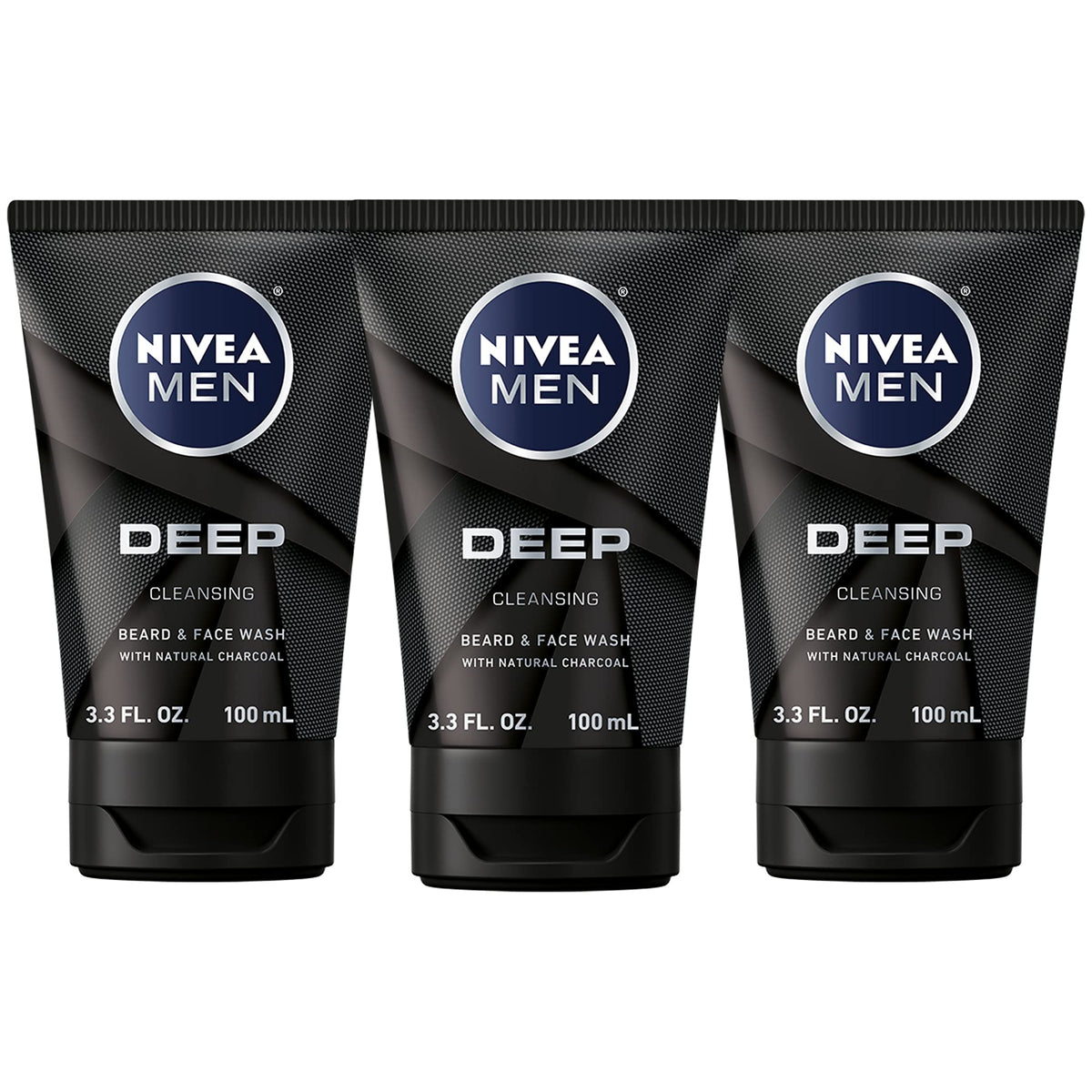 NIVEA MEN front packaging showing three tubes and clear product benefit
