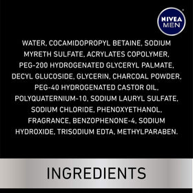 NIVEA MEN natural charcoal visual highlighting clarifying ingredient benefits