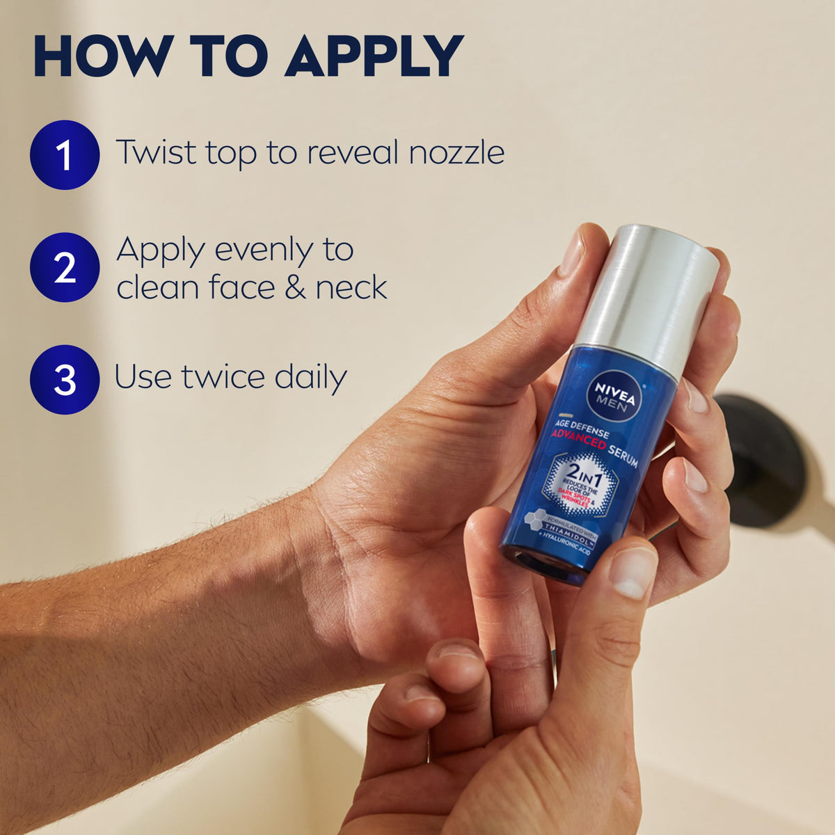 NIVEA MEN illustrated before and after concept showing evened skin tone benefit