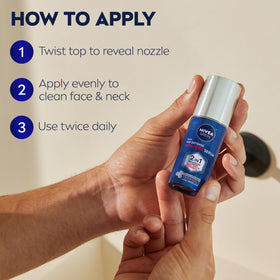 NIVEA MEN illustrated before and after concept showing evened skin tone benefit
