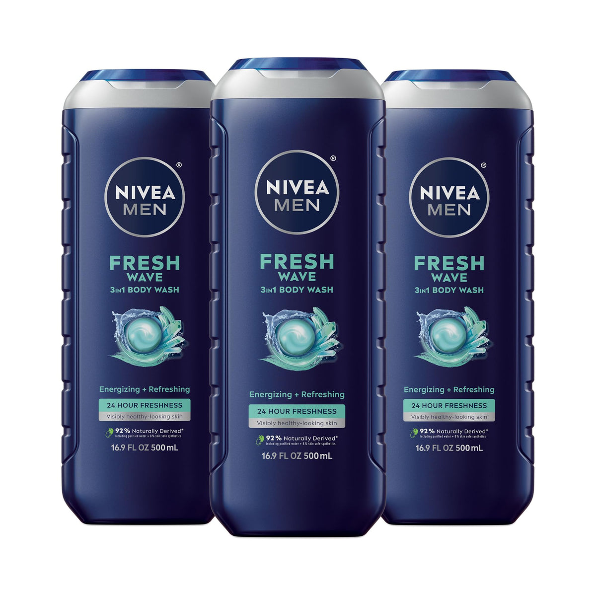 NIVEA MEN front packaging showing refreshing menthol scent and benefits