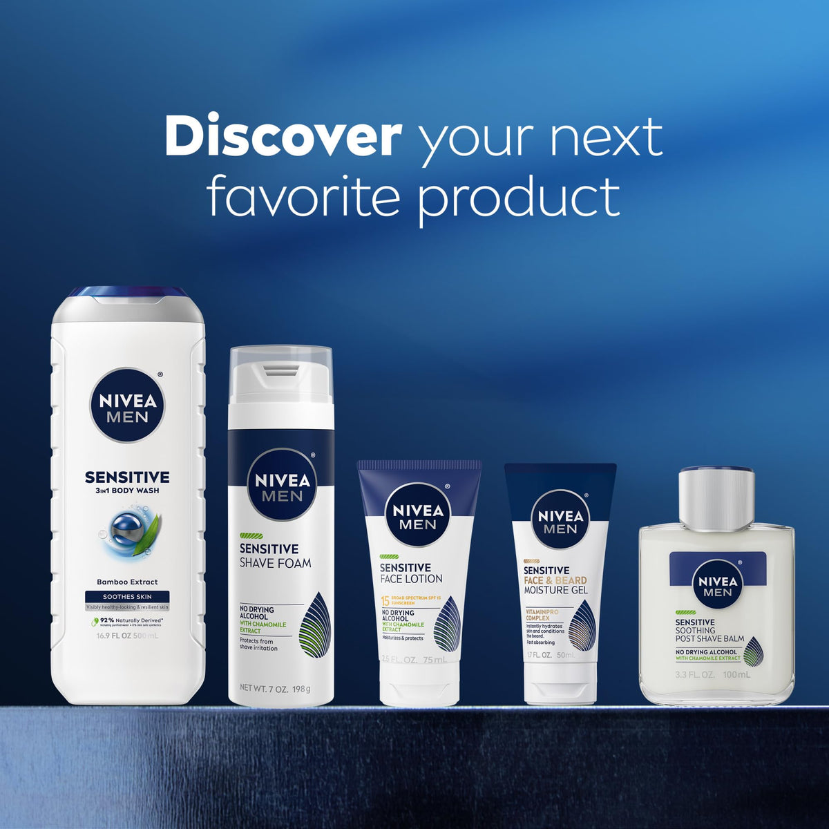 NIVEA MEN recycled bottle detail focusing on 98% recycled plastic packaging benefit