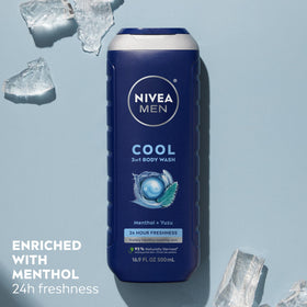 NIVEA MEN lather on arm in shower to demonstrate cleaning performance