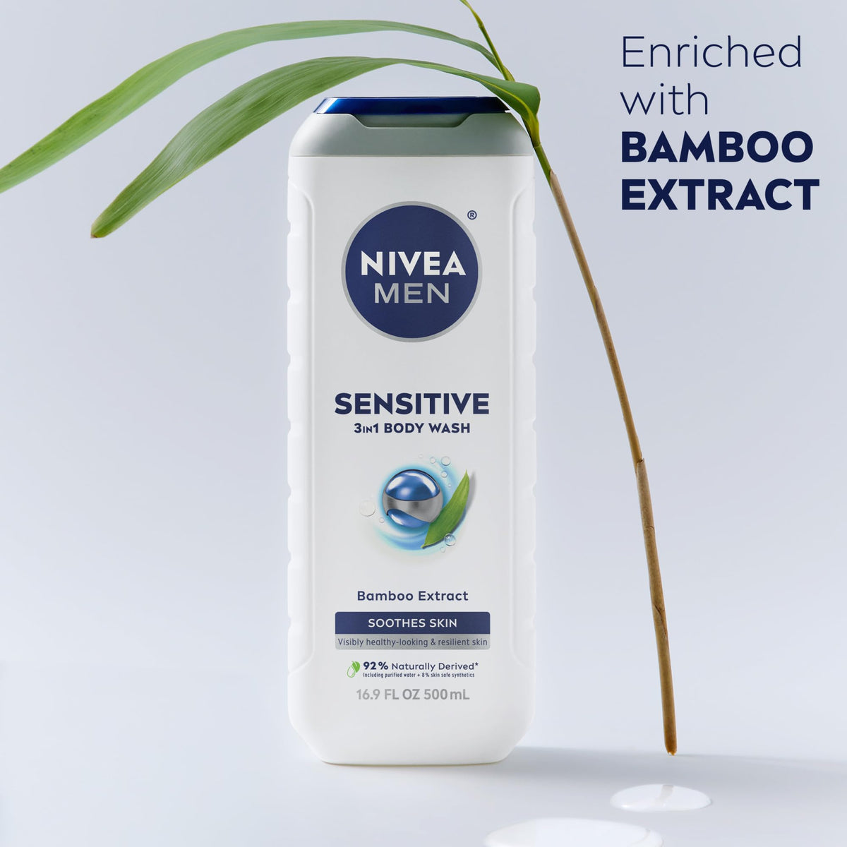 NIVEA MEN foamy face wash and creamy balm textures demonstrating gentle formulation