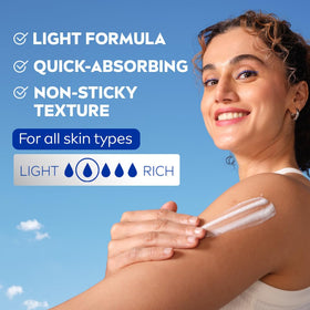 NIVEA label close-up highlighting SPF 15 and Vitamin C benefits on packaging