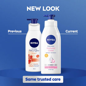 NIVEA bottle in hand for size comparison and travel-friendly 13.52 fl oz convenience