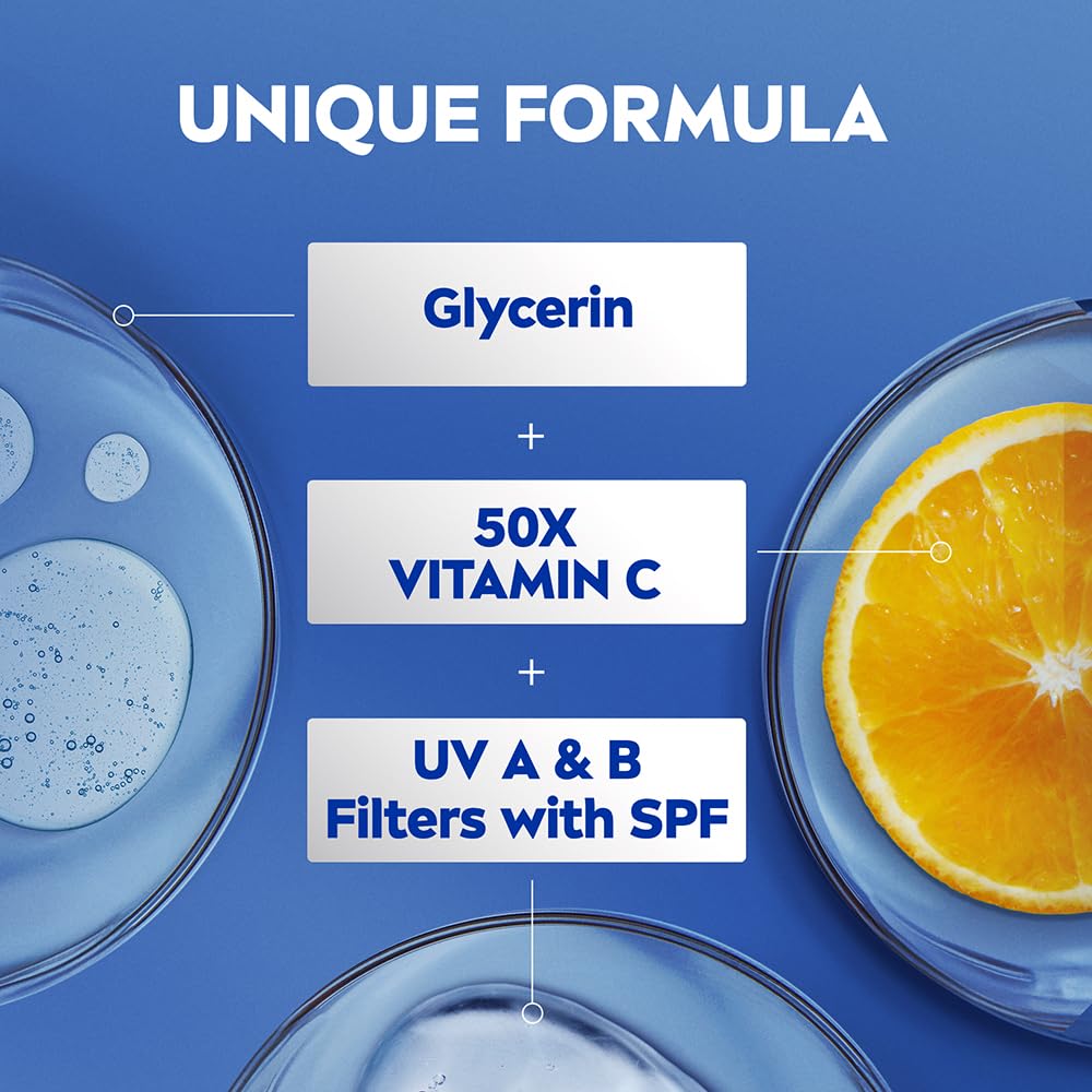 NIVEA lotion texture spread on skin showing lightweight absorption and smooth finish