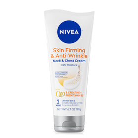 NIVEA front tube showing product branding and firming claim, clear benefit