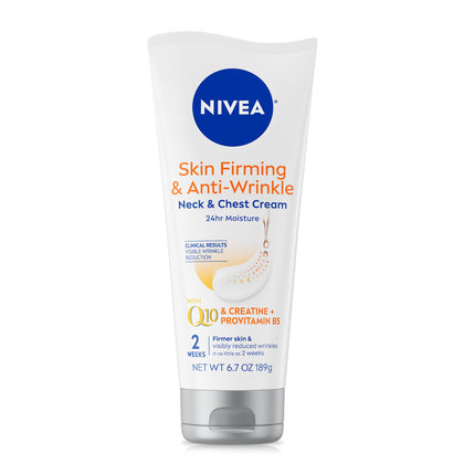 NIVEA front tube showing product branding and firming claim, clear benefit