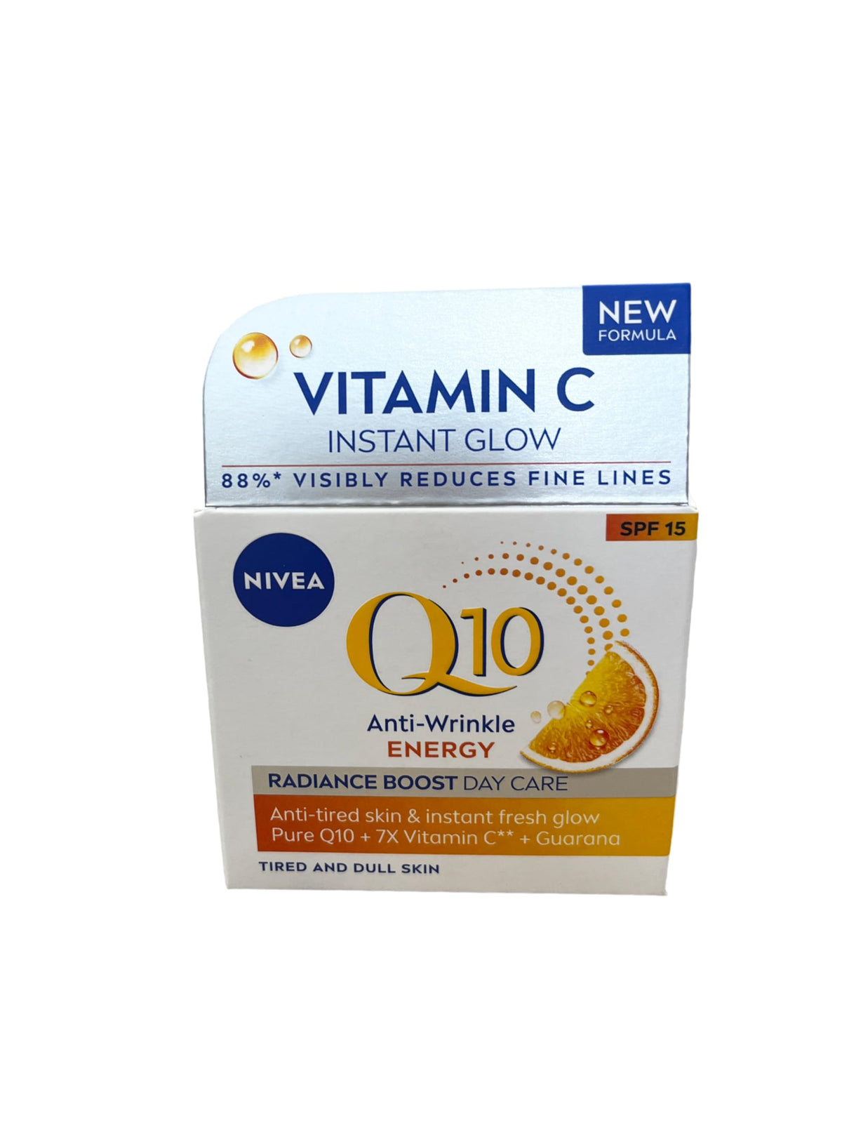 NIVEA Q10 front jar packaging showing product and benefits