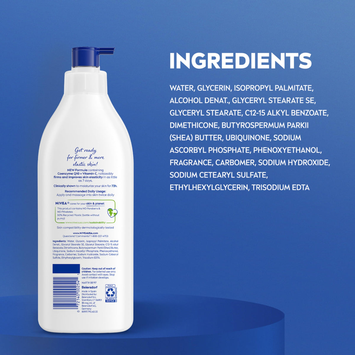 NIVEA recycled packaging label highlighting eco-conscious packaging benefit