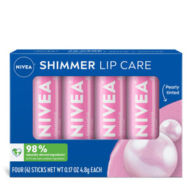 NIVEA shimmer front pack showing four sticks, convenient bulk supply