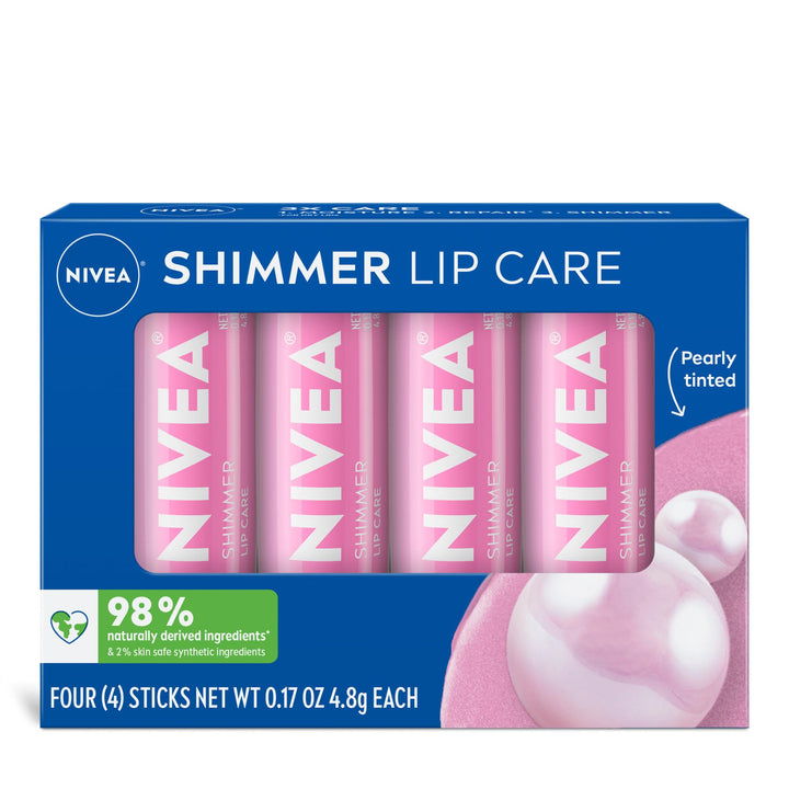 NIVEA shimmer front pack showing four sticks, convenient bulk supply