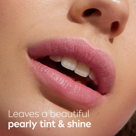 NIVEA shimmer on lips pale pink tint, enhances natural color with shine