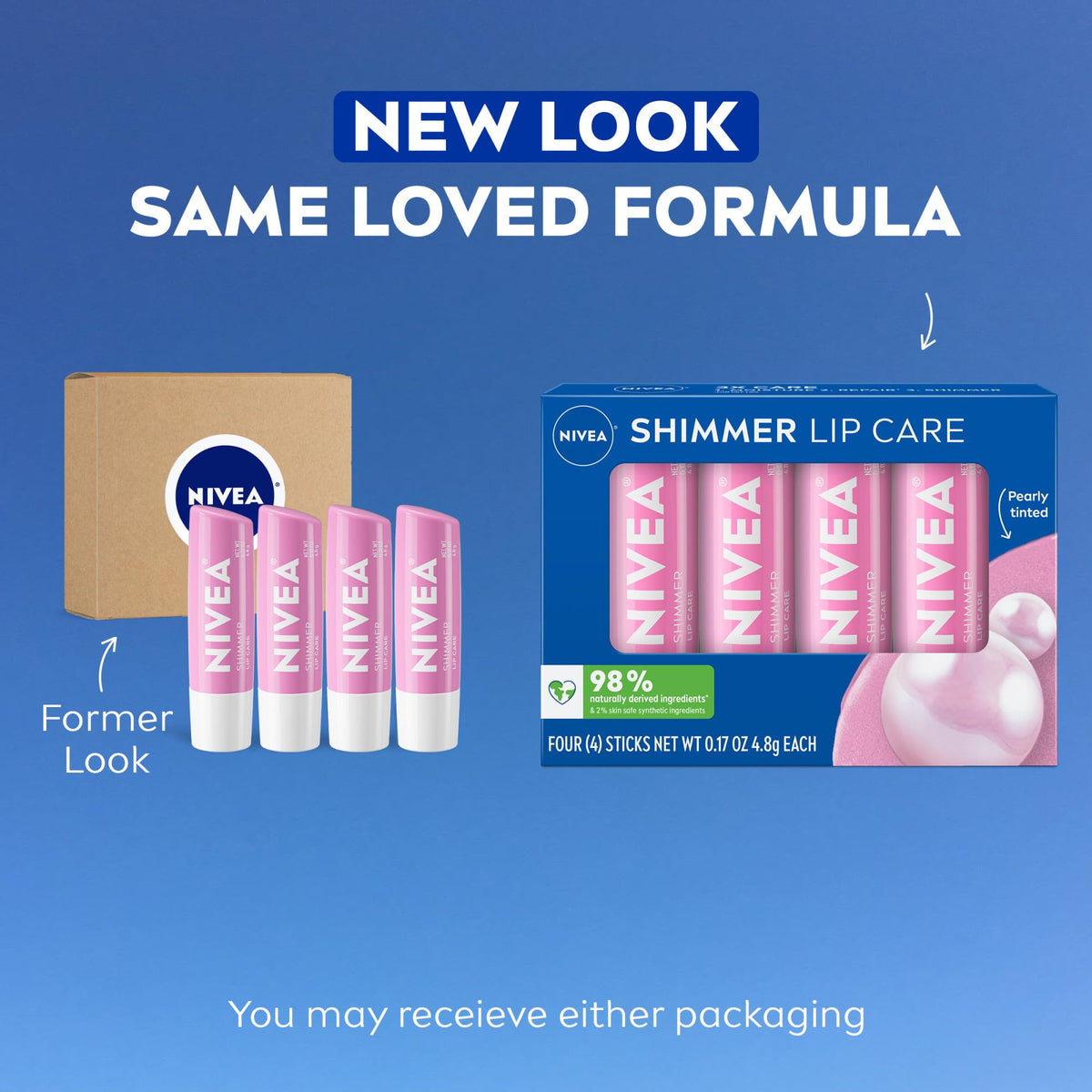 NIVEA shimmer stick close-up of tip, smooth glide for easy application