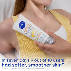NIVEA tube in hand for scale showing convenient travel-friendly size benefit