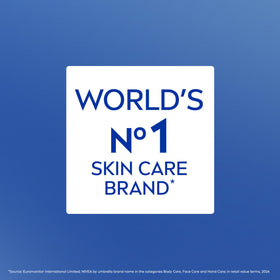 NIVEA bottle next to hand showing 16.9 fl oz size and portion clarity