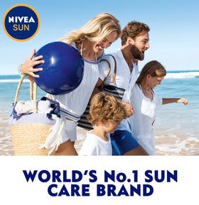 Nivea Sun open cap showing creamy texture and fast absorption benefit