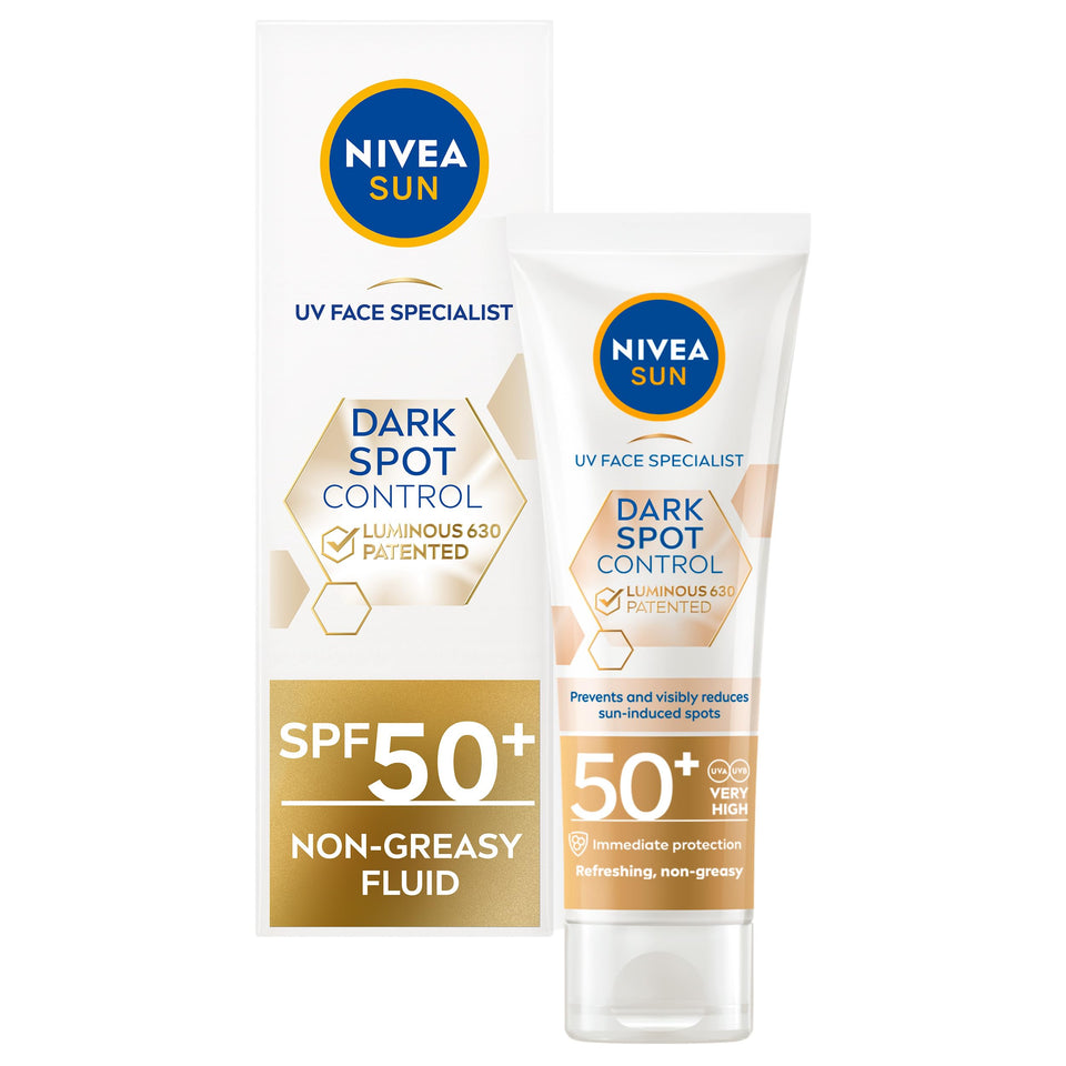 Nivea Sun front tube view showing compact, travel-friendly packaging and easy dispensing benefit