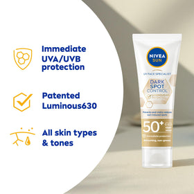 Nivea Sun texture swatch on skin illustrating lightweight, smooth spreadability and quick absorption