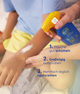 Nivea Sun organic almond oil detail highlighting nourishing skin support