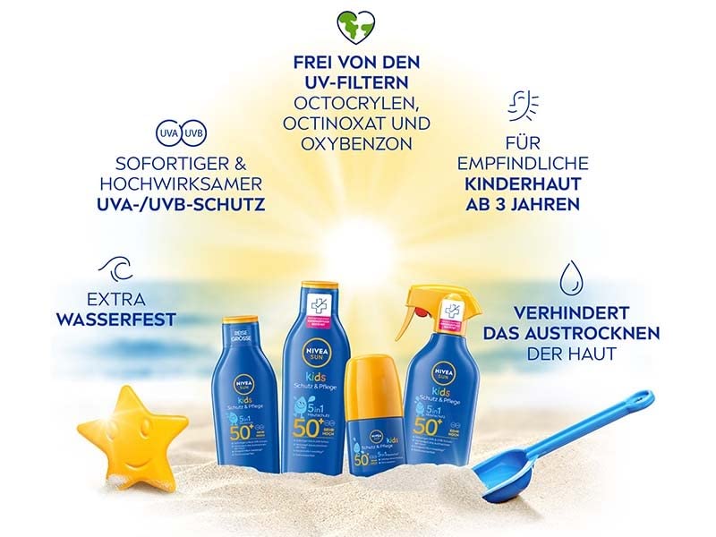 Nivea Sun close-up of spray nozzle demonstrating easy application benefit