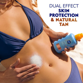 Nivea Sun application on arm demonstrating even coverage and non-greasy finish