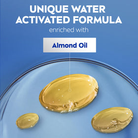 NIVEA lotion texture on hand showing creamy almond-oil hydration