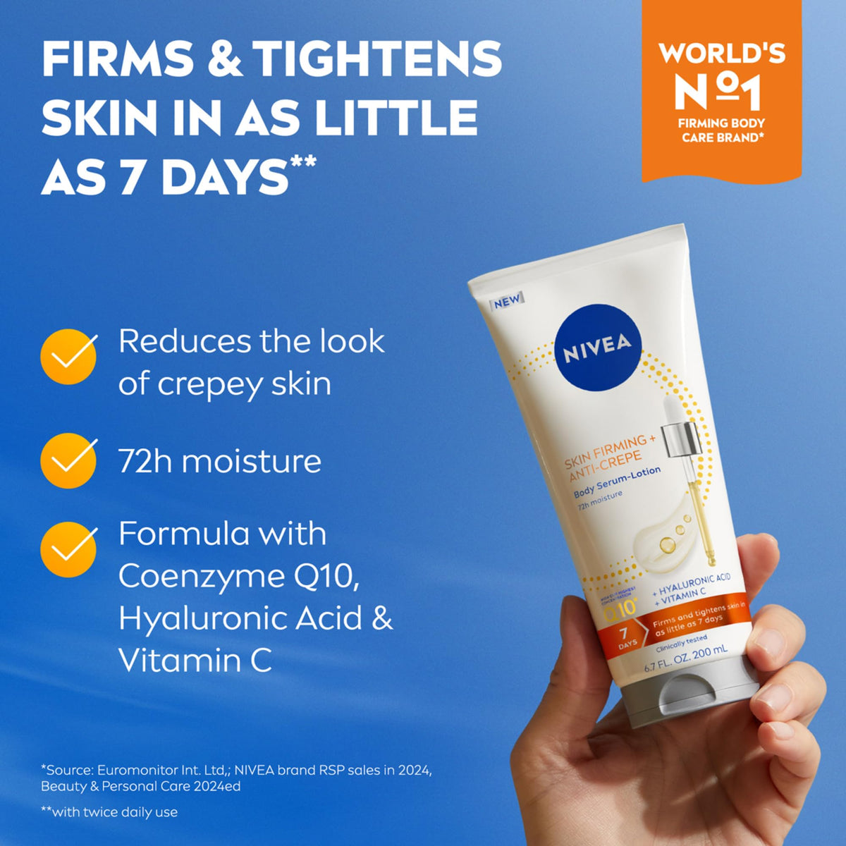 NIVEA back label text with ingredient highlights and usage instructions