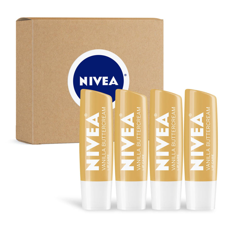 NIVEA vanilla buttercream front packaging showing product benefits