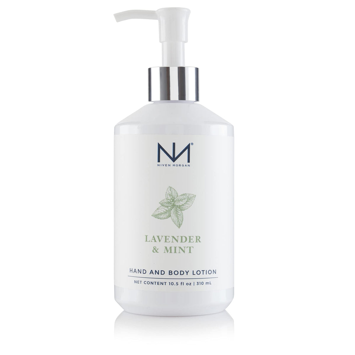 Niven Morgan bottle front view showing label and fresh lavender-mint benefit