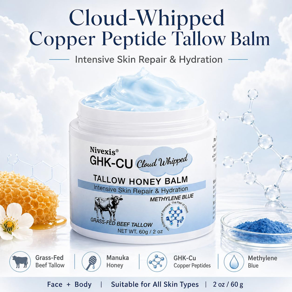 Nivexis whipped texture close-up demonstrating smooth spreadability and rich hydration