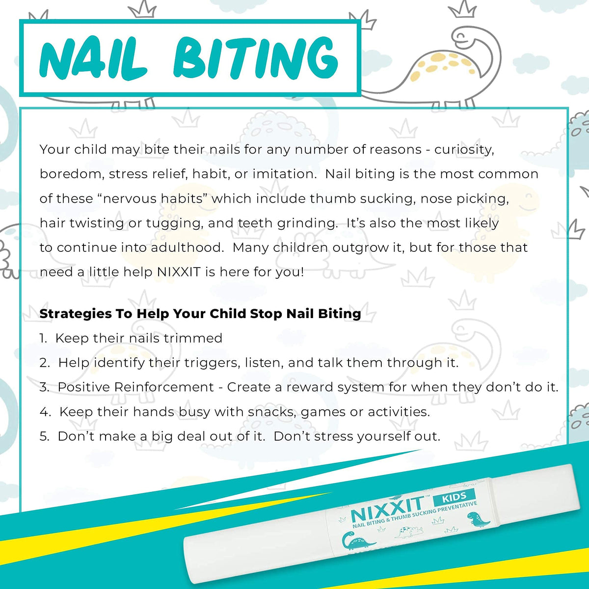 NIXXIT parent applying to child nails showing simple supervised use benefit