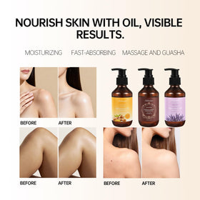 NIZENTA ginger oil applied to skin demonstrating quick absorption and deep hydration benefit