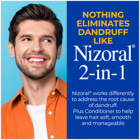 Nizoral bottle label detail showing ketoconazole 1% active ingredient