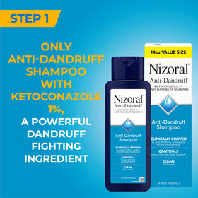 close-up of Nizoral label ketoconazole 1% showing active ingredient clarity