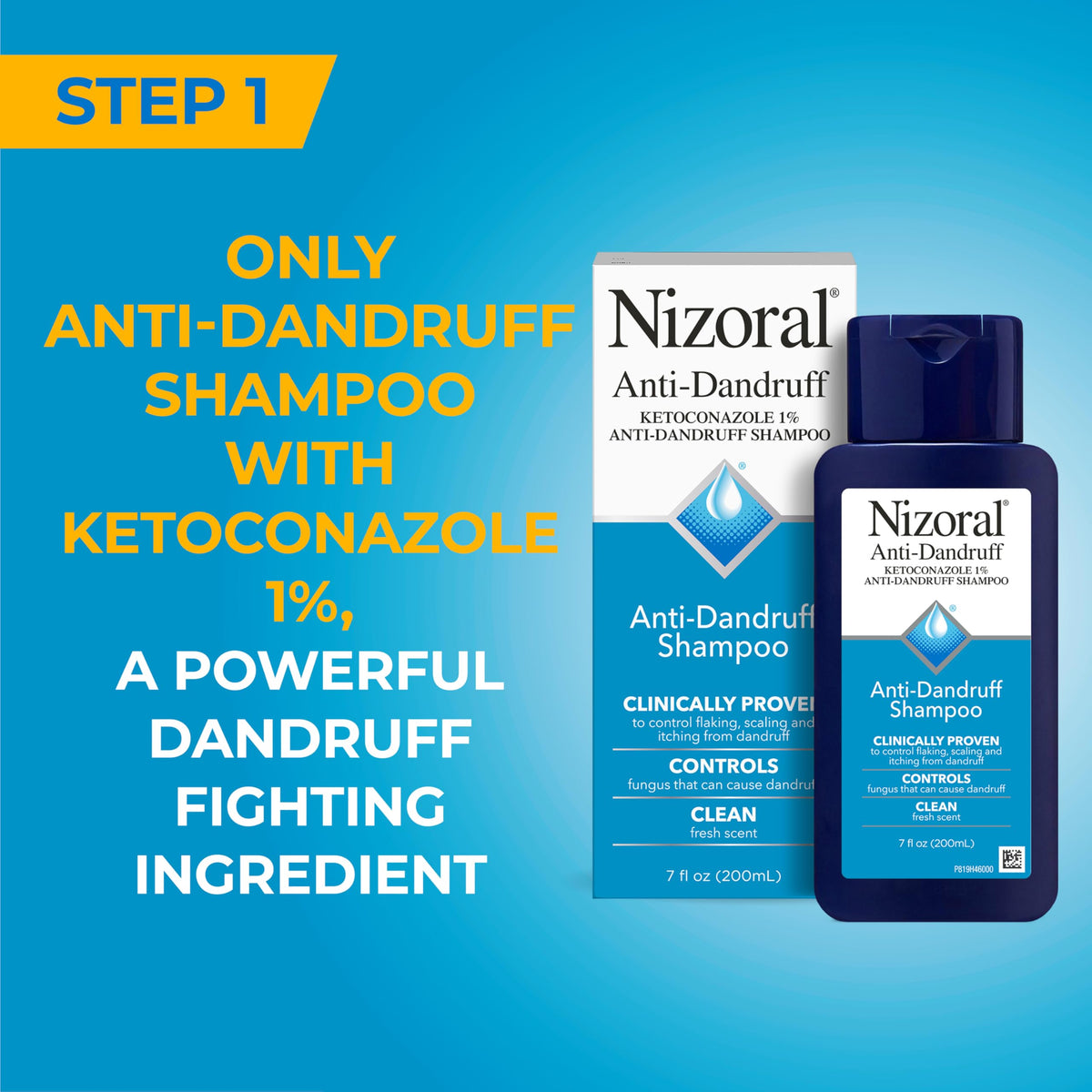 Nizoral conditioner bottle with pump ready to hydrate hair and scalp