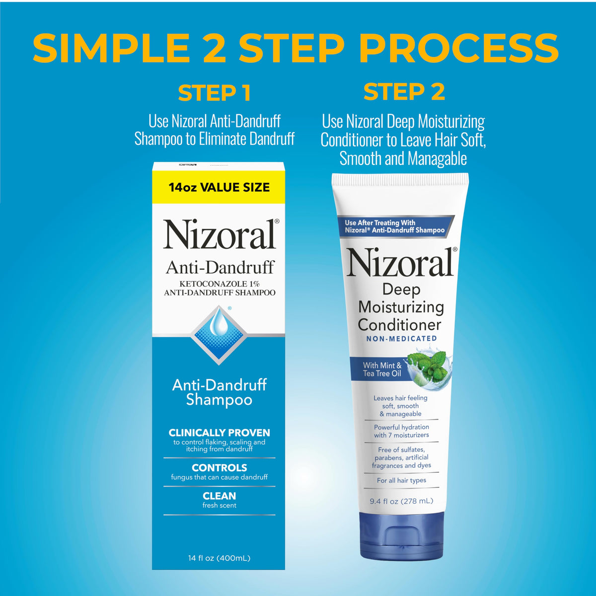 Nizoral Deep Moisturizing Conditioner front label highlighting hydrating benefits