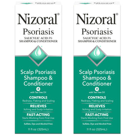 nizoral front packaging 11oz pack of 2 showing product and benefits