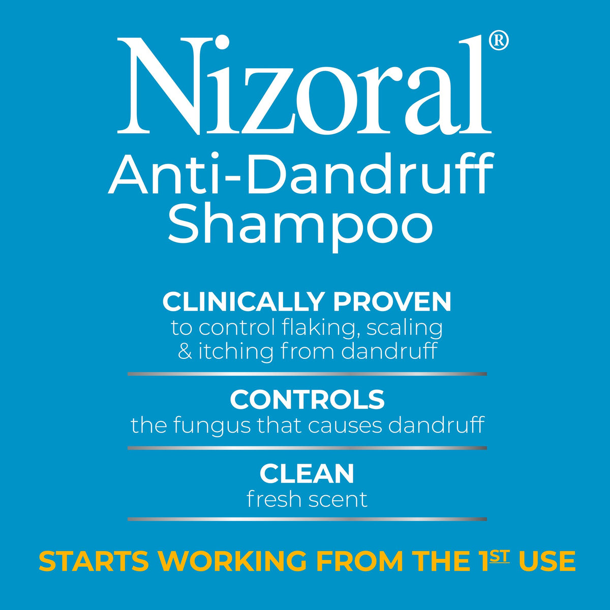 Nizoral back label ingredients list close-up showing transparency and use