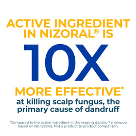Nizoral being poured in shower demonstrating easy application benefit