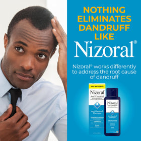 Nizoral applied to scalp in shower showing targeted antifungal action