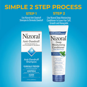Nizoral shampoo closeup label highlighting ketoconazole 1% active ingredient