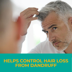 Nizoral shampoo being applied to hair showing effective coverage on scalp