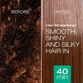 NK Professional Care before and after hair showing smoother, straighter, manageable result