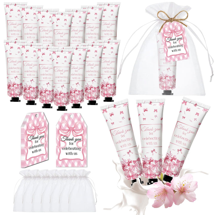 Nlicrst front packaging showing pink bow design and complete favor set