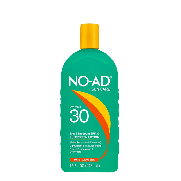 NO-AD front packaging 16oz bottle showing SPF 30 protection and benefits