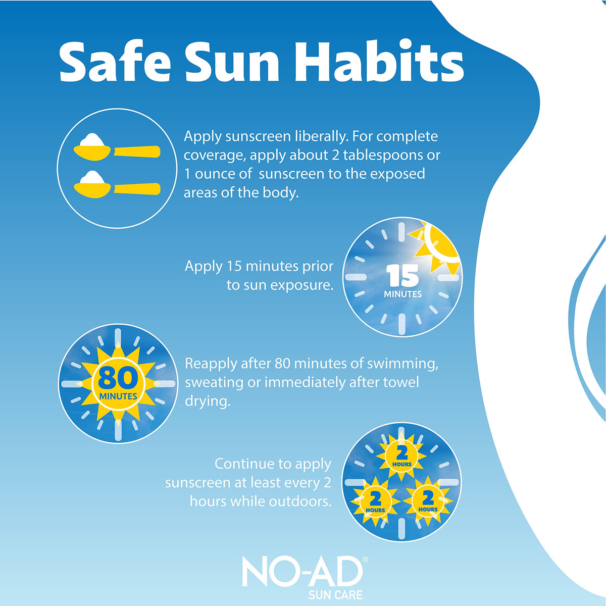 NO-AD bottle label detail showing SPF 50 and broad spectrum protection