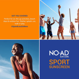 NO-AD applied at beach demonstrating water resistant protection during activity