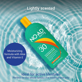 NO-AD lotion texture spread on hand showing moisturizing feel